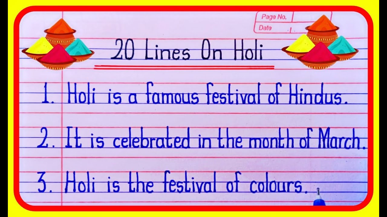 essay on holi 20 lines