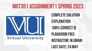 MGT301 ASSIGNMENT 1 Spring 2023||Complete solution with explanation #vu #mgt301 #assignment1 #spring
