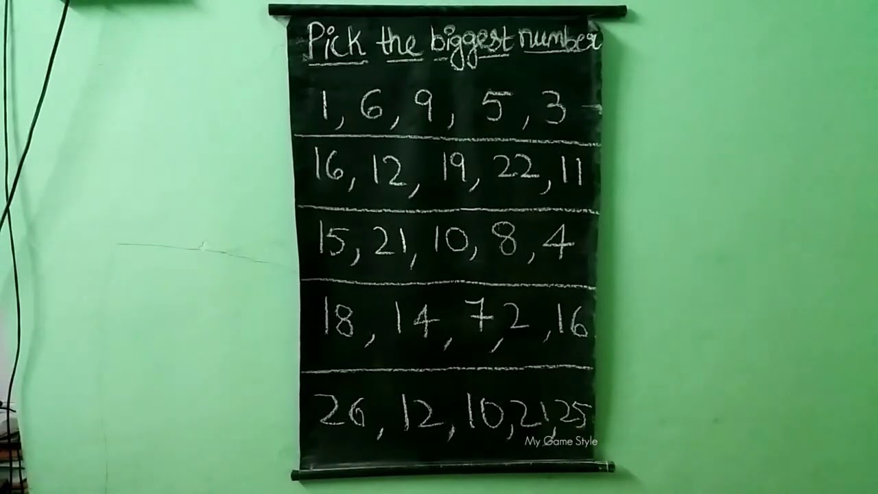 Pick The biggest Number Number YouTube