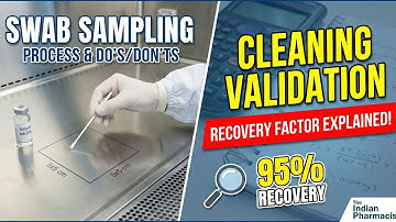 Cleaning Validation: Swab Sampling Explained | Recovery Factors, Do