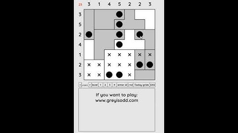Grey is Odd - Today grids. Solution level 4 7X7 dated 07-04-2024 #logicpuzzles #logicgames  #games