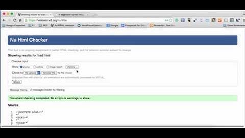 How To Error Check (Validate) HTML Code With Nu HTML Checker