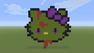 Minecraft Pixel Art - Hello Kitty Zombie Head screenshot 3