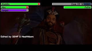 Aladdin (2019) Cave of Wonders Scene with healthbars