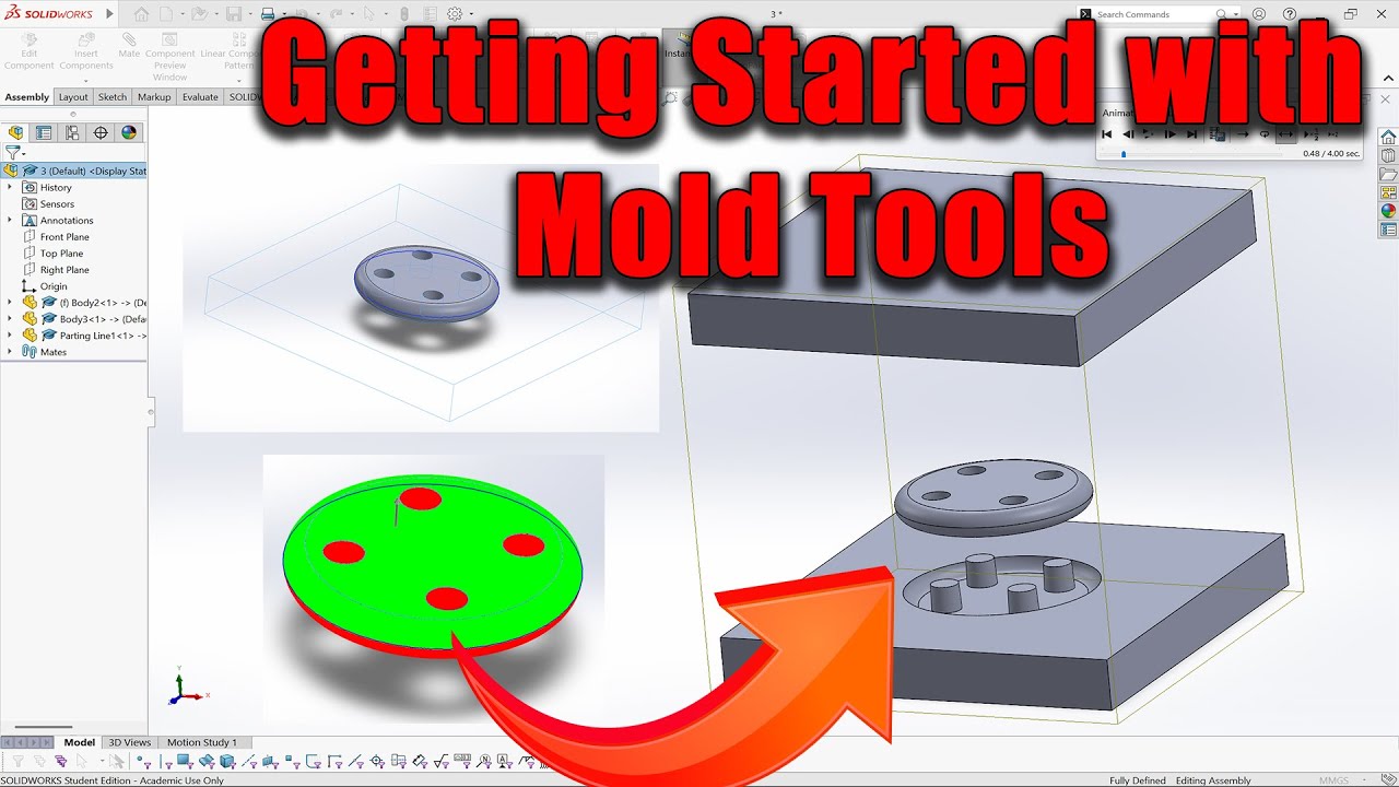 Getting started with SolidWorks Mold Tools - Step by Step workflow with ...