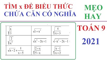 TÌM x ĐỂ BIỂU THỨC CHỨA CĂN CÓ NGHĨA – XÁC ĐỊNH – TỒN TẠI. TOÁN LỚP 9