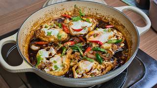 Telur Masak Kicap Gaya Makcik Kantin | Tepi Rangup Berenda, Kuning Cair