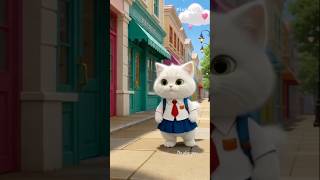 Cutest kitty going to school 🎓🏫📚#school #pets #cute #kitty #animation