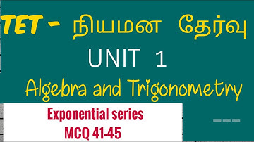 ugtrb maths- mcq exponential series- algebra and trigonometry,tetselection exam,tet paper2 objective