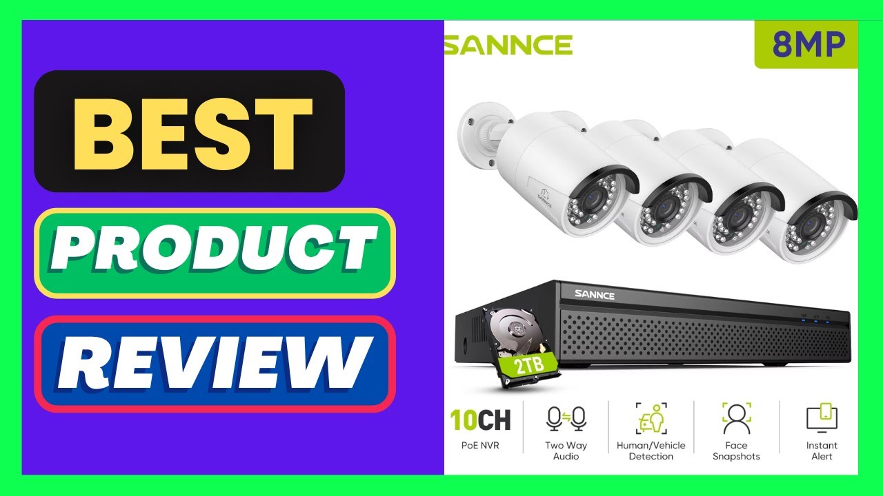 SANNCE 4K 8MP Ultra HD POE Video Surveillance System 8CH H.265+ NVR