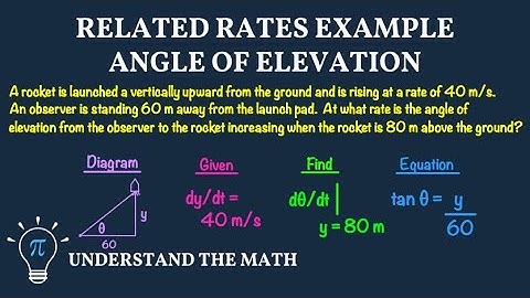 Related Rates | Angle of Elevation Problem Example in Calculus
