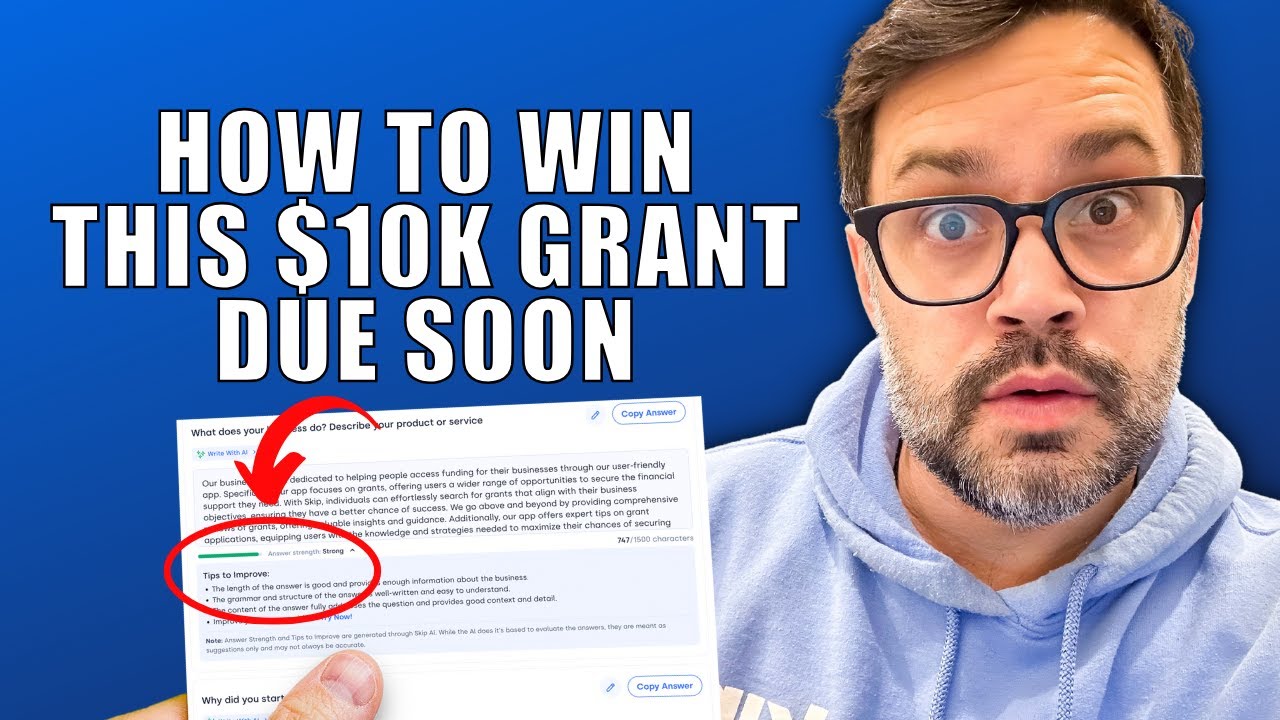 10K Grant Due Friday! Apply Fast YouTube