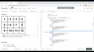 LeetCode 54: Spiral Matrix: Python Medium