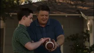 Sheldon learning how to throw a football