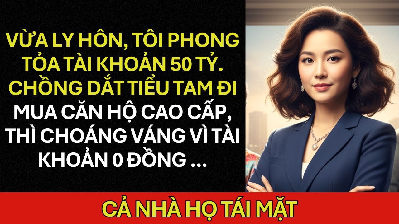 Vừa Ly hôn tôi phong tỏa ngay tài khoản 50 tỷ. Chồng hí hửng dắt tiểu tam đi mua căn hộ cao cấp ...