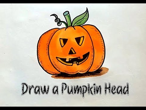 How to Draw a Pumpkin Head real easy - YouTube