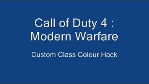 Call of Duty 4 - Custom Class Color Hack (PS3)