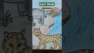 EASY DRAW | Leopard | Jungle Scene shorts