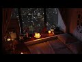 Cozy Cabin at Night with Rain Sounds for Sleep, Study and Relax