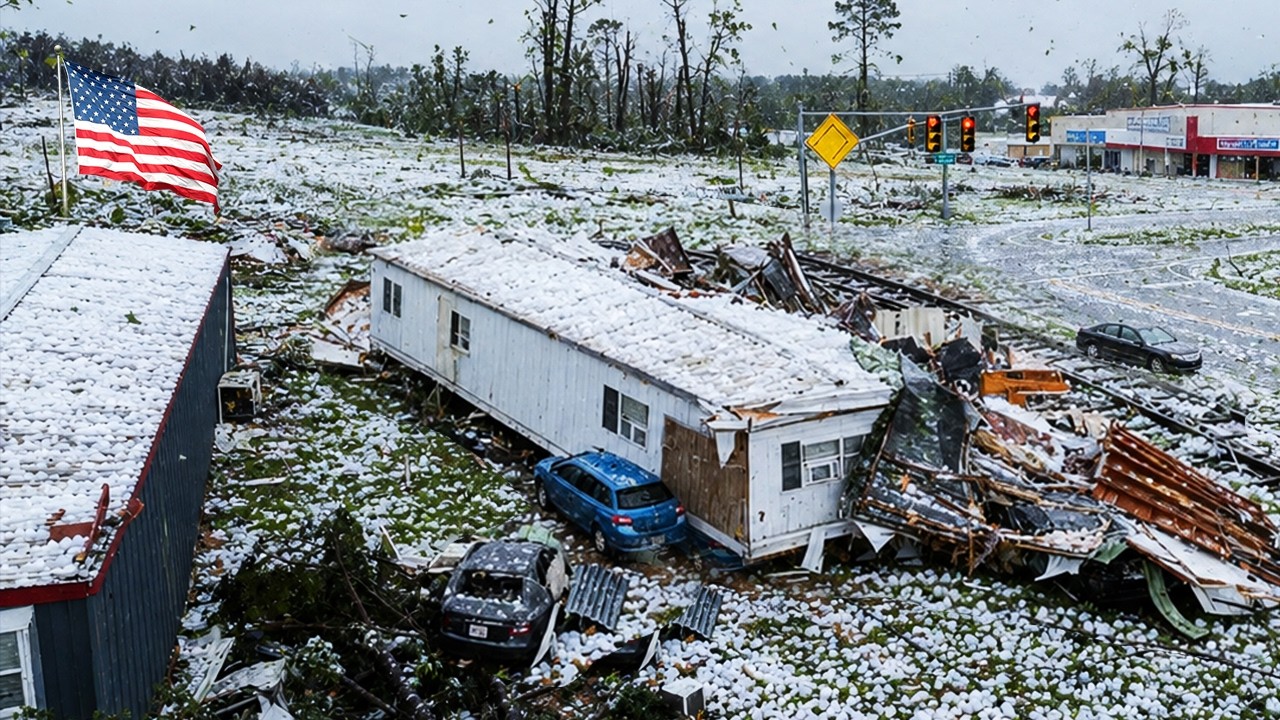 Oklahoma in Storm Chaos !🌩️Destructive Hail Storm Smashes Cars & Homes ...