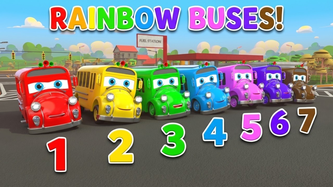 Wheels on the Bus 1 to 7 | Kids Songs Collection & Nursery Rhymes