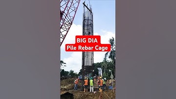 PILE REBAR CAGE LOWERING #piling #construction #reinforcement