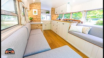 DIY Mini School Bus Conversion - Tiny House Skoolie With Shower & Toilet