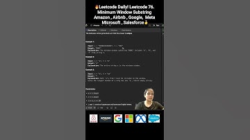 🔥Leetcode Daily! Leetcode 76. Minimum Window Substring #amazon #airbnb #google #meta #shorts 🏆