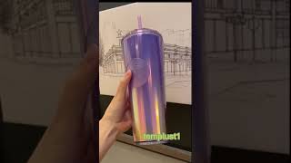 NEW Starbucks Tumbler Purple Pink Colorful Dome Plastic Cup Limited Edition 24oz
