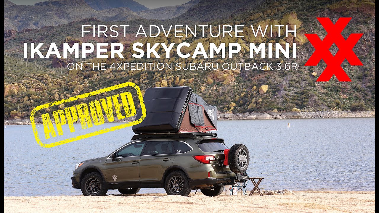 Ikamper Skycamp Mini Rooftop Tent First Camp On Subaru Outback With Prinsu Roof Rack Youtube