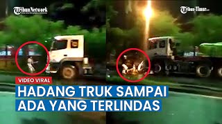 Viral Video Aksi Sejumlah Remaja Hadang Truk sampai Ada yang Terlindas