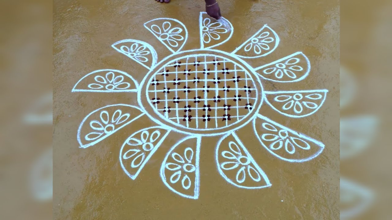 Beautiful kolam without dots step by step 