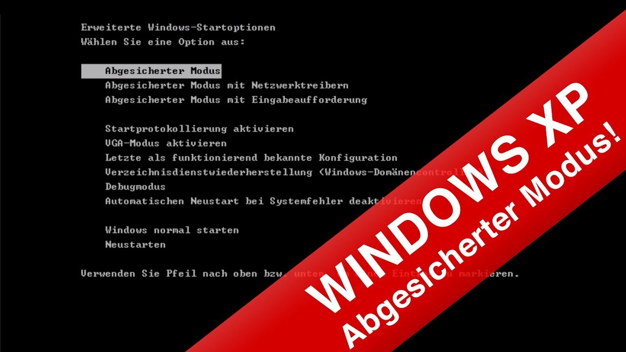 Windows Xp Abgesicherter Modus Youtube