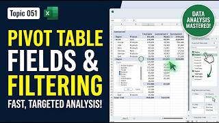 Topic051 | Pivot Tables - Adding Fields, Filtering & Sorting Data | Excel Data Analysis