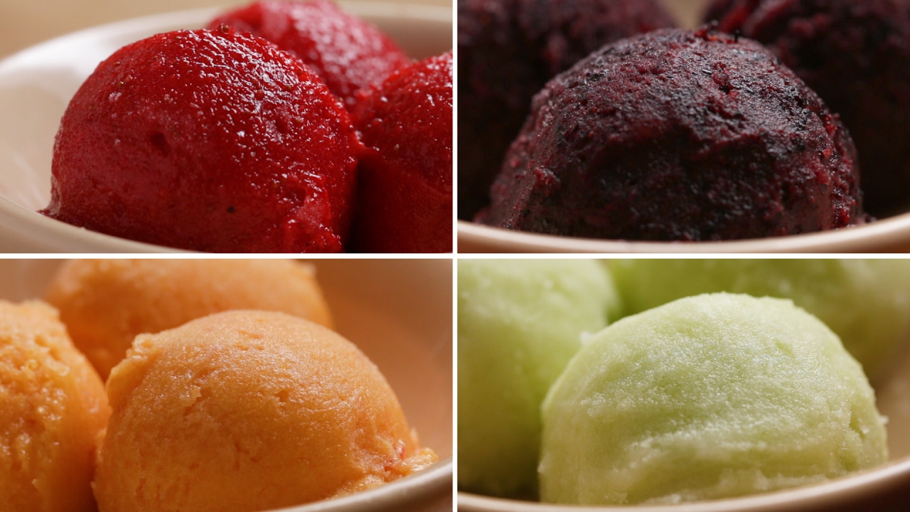 2-Ingredient Sorbet 4 Ways | Tasty