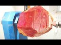 Woodturning Red wood pots 【職人技】木工旋盤を使って赤い壺を製作