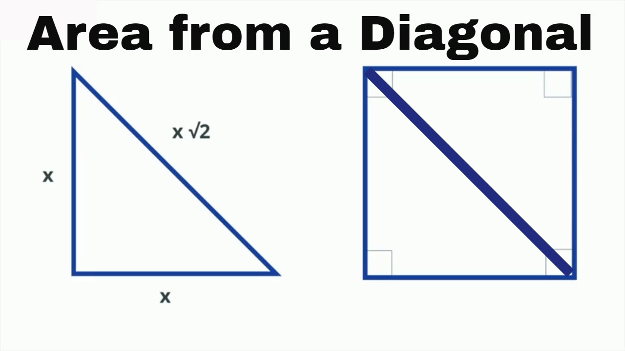 Find The Area Of A Square From The Diagonal Length YouTube