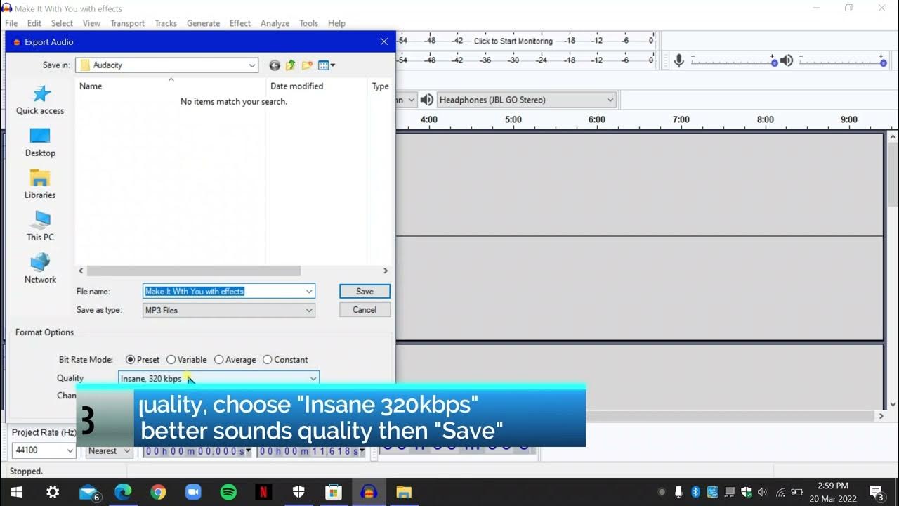 HOW TO SAVE AUDACITY FILE AS MP3 HD YouTube