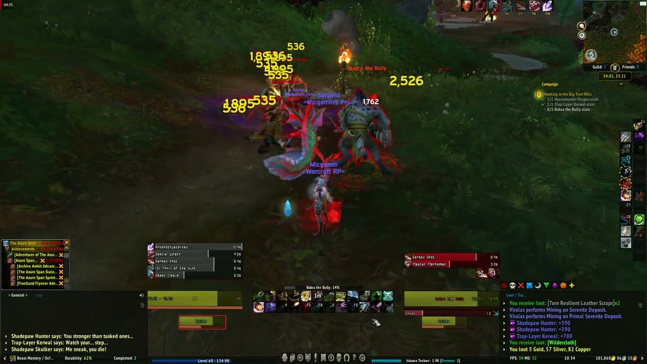 World of Warcraft Dragonflight Howling in the Big Tree Hills