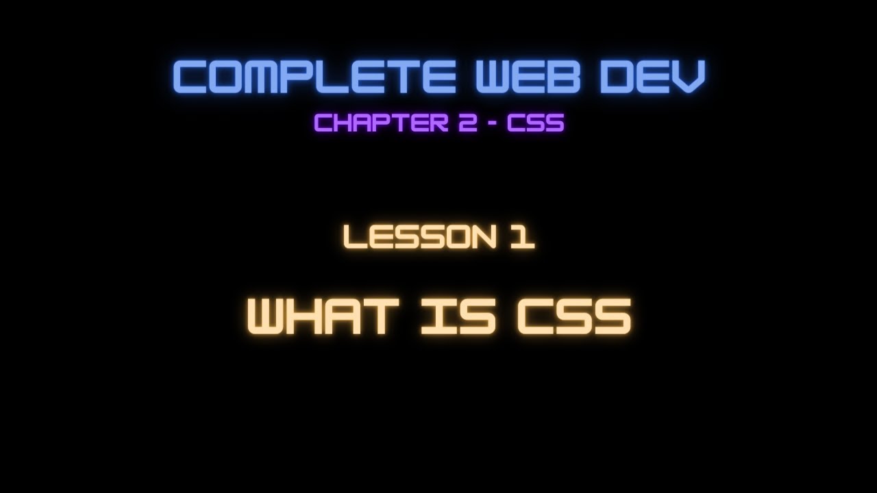 Web Dev 2 - 1 What is CSS - YouTube