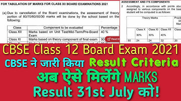 CBSE/Class 12th Board Exam 2021 के लिए Result criteria/Marking scheme जारी!क्या है criteria?