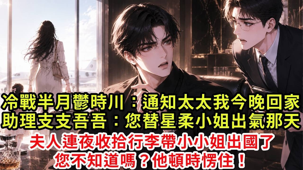 冷戰半個月後,鬱時川平靜吩咐「委屈太太了,通知她我今晚回家」助理支支吾吾「鬱總,您替星柔小姐出氣那天,夫人連夜收拾行李帶小小姐出國了,您不知道嗎?」他頓時愣住!#復仇#情感#爽文