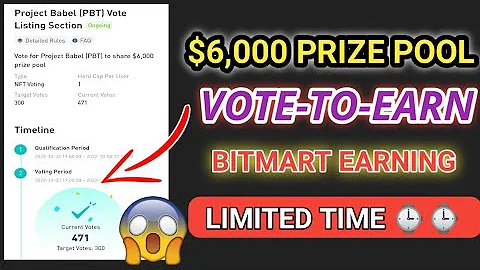 $6000 Prize Pool | BitMart Vote-to-Earn | How To Vote And Earn |  Live Vote in BitMart | TQBTech