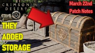 THEY ADDED STORAGE, Full March 22rd Crimson Desert Patch Notes 1.00.03, Menu Fixes And More