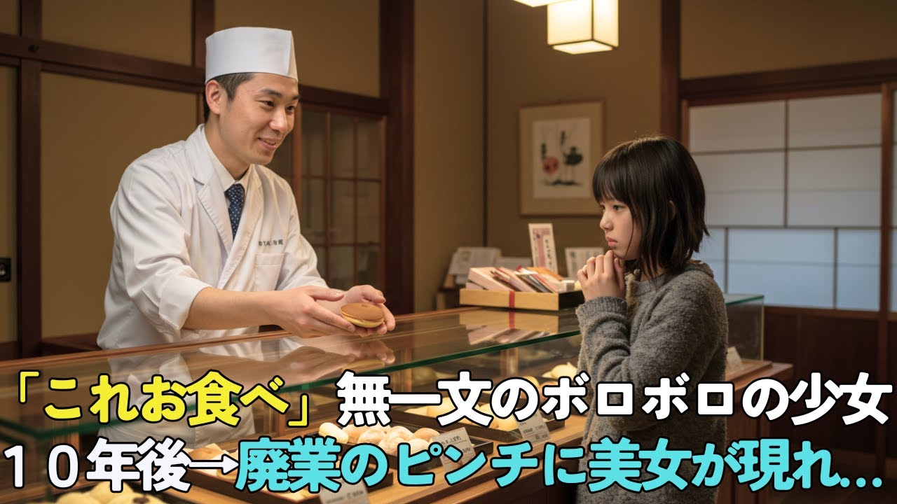 江戸時代から続く和菓子の店主に「このかんざしと交換してくれませんか？」無一文のボロボロの少女にどら焼きをご馳走したら、１０年後のお店のピンチに美女が現れて…【感動する話】