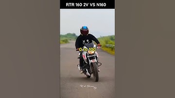 TVS APACHE RTR 160 2V 🤍 VS BAJAJ PULSAR N 160🖤 ( 0 to 100) #shorts #trending