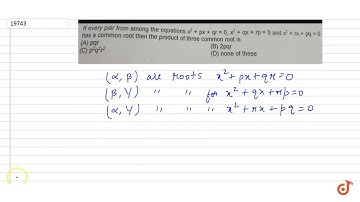 If every pair from among the equations `x^2 + px + qr = 0, x^2 + qx +rp = 0` and `x^2+rx +pq = ...