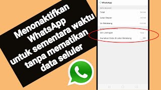 cara menonaktifkan whatsapp tanpa mematikan data seluler