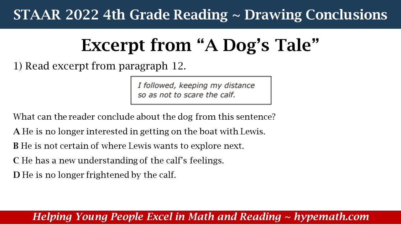 2022 STAAR Reading 4th Grade (Drawing Conclusions) Part 2 YouTube