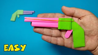 How to make paper gun - DIY paper gun - Making a paper gun that shoots